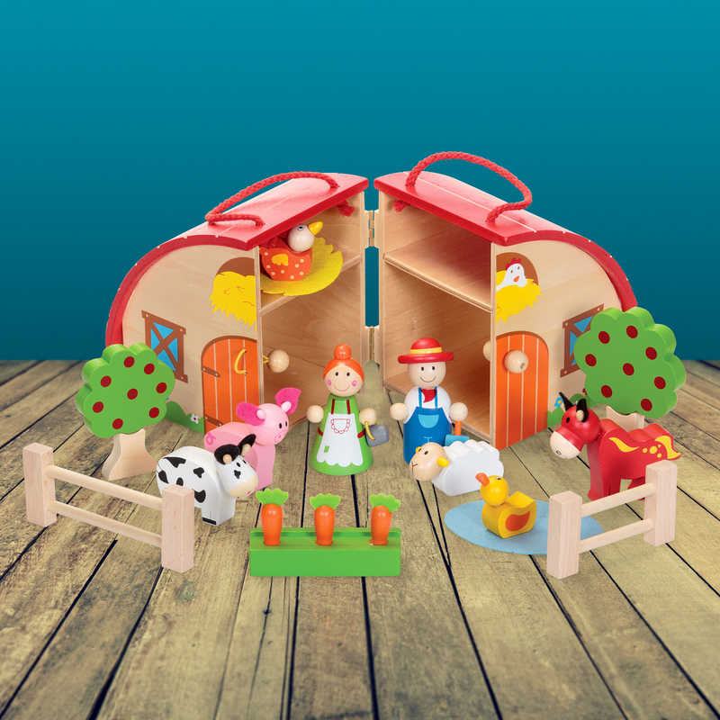 wooden farm playset